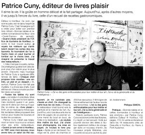 Patrice Cuny, éditeur de livres plaisir
